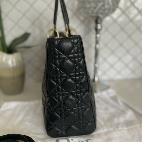 100% Authentic Large Lady Dior, Cannage Lambskin, - Picture 5 of 11